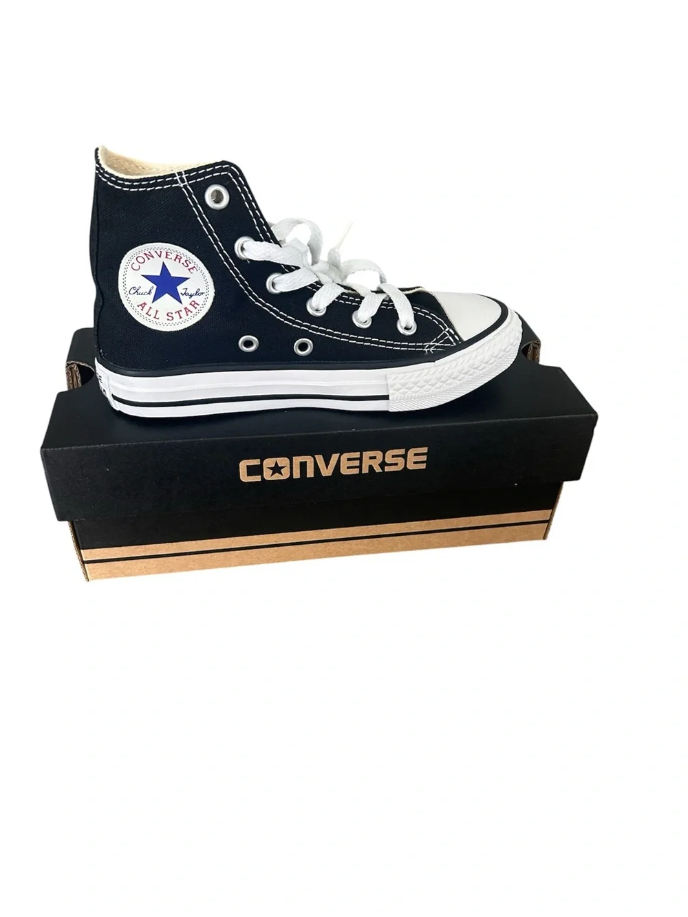 Converse Kids Black & White High Top Sneakers Size 11.5 17.5 CM